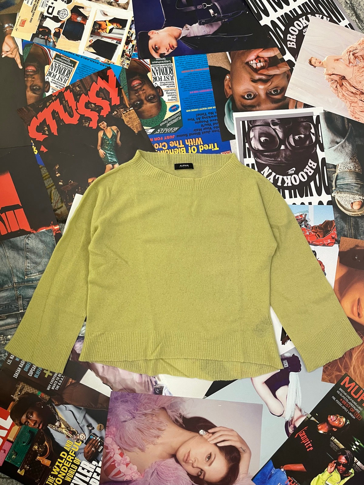 (M) Alpha Studio dámský vlněný svetřík světle zelený