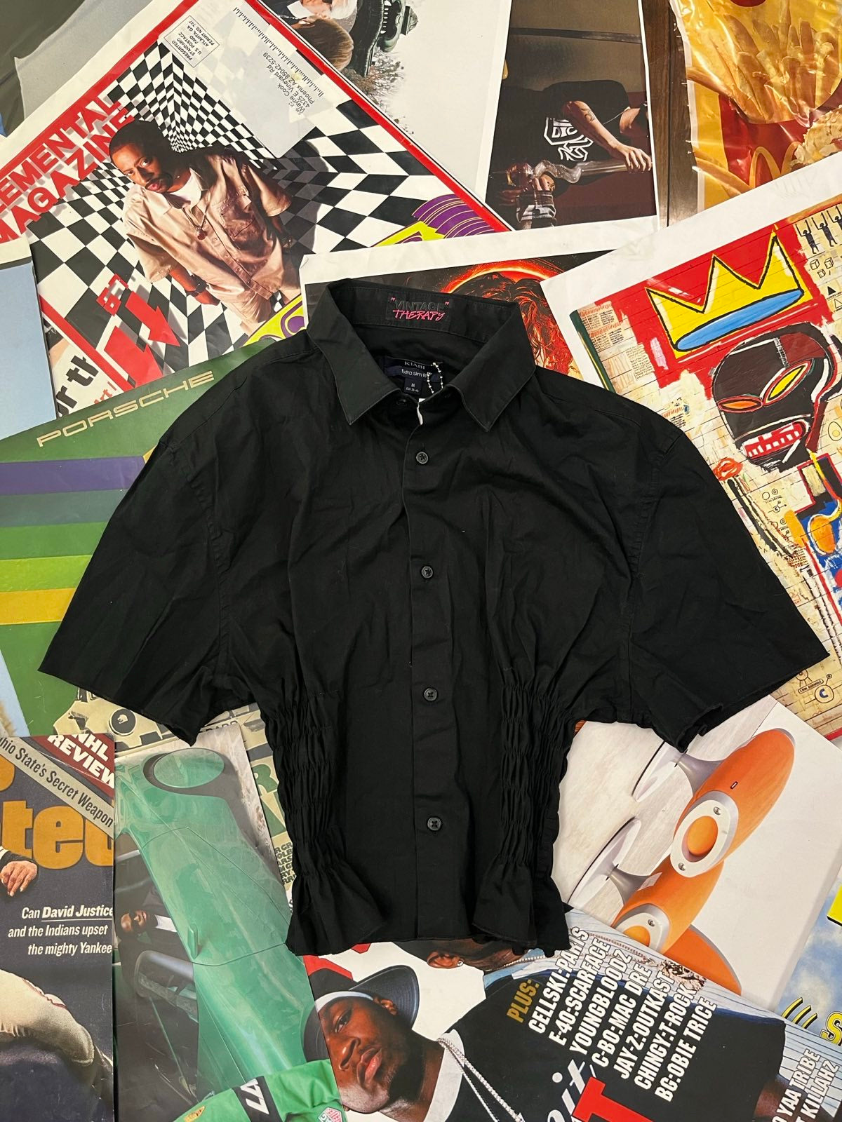 (M) Kiabi Reworked TOP košilový černý