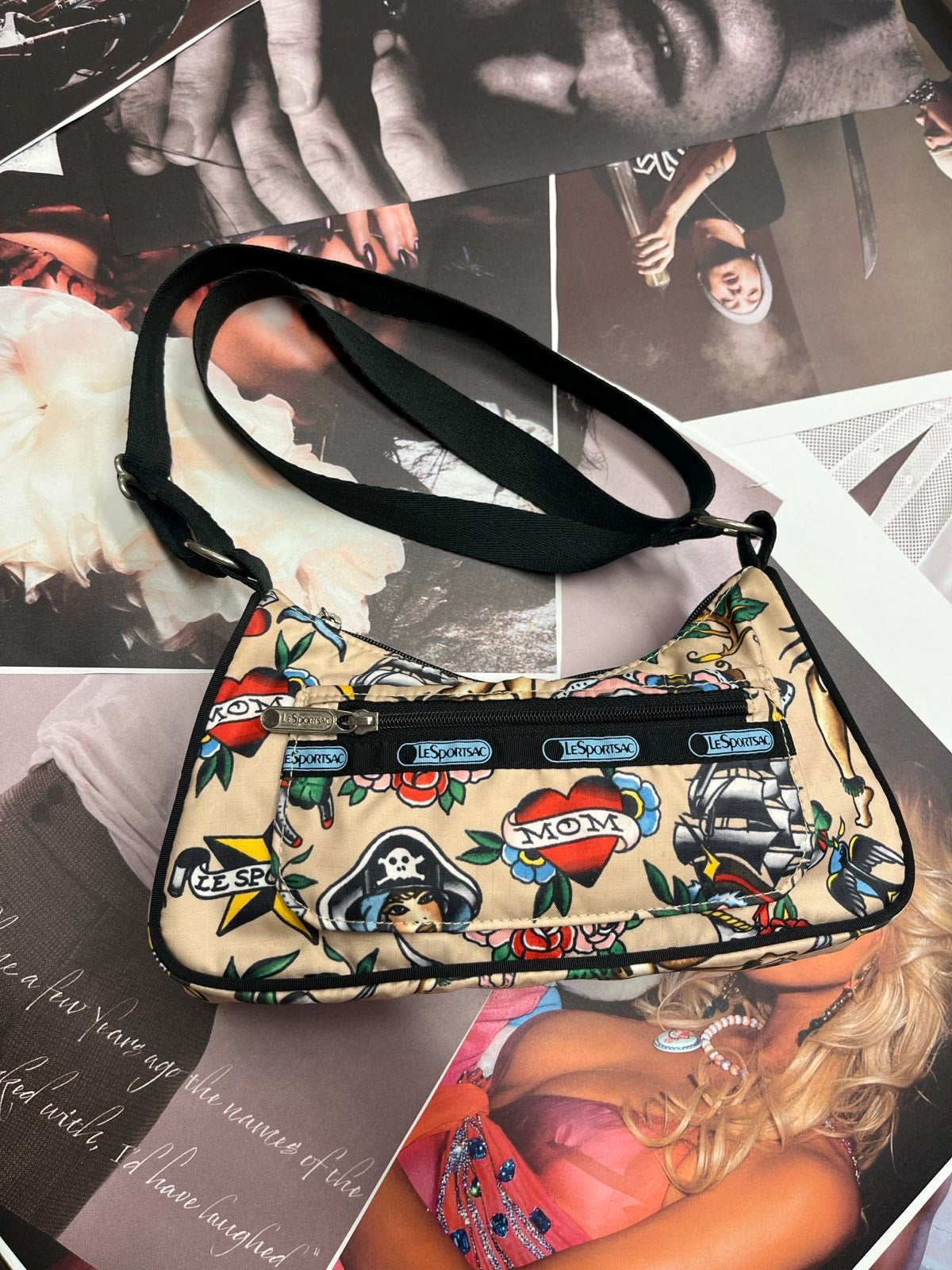 LESPORTSAC × Ed Hardy kabelka crossbody popruh