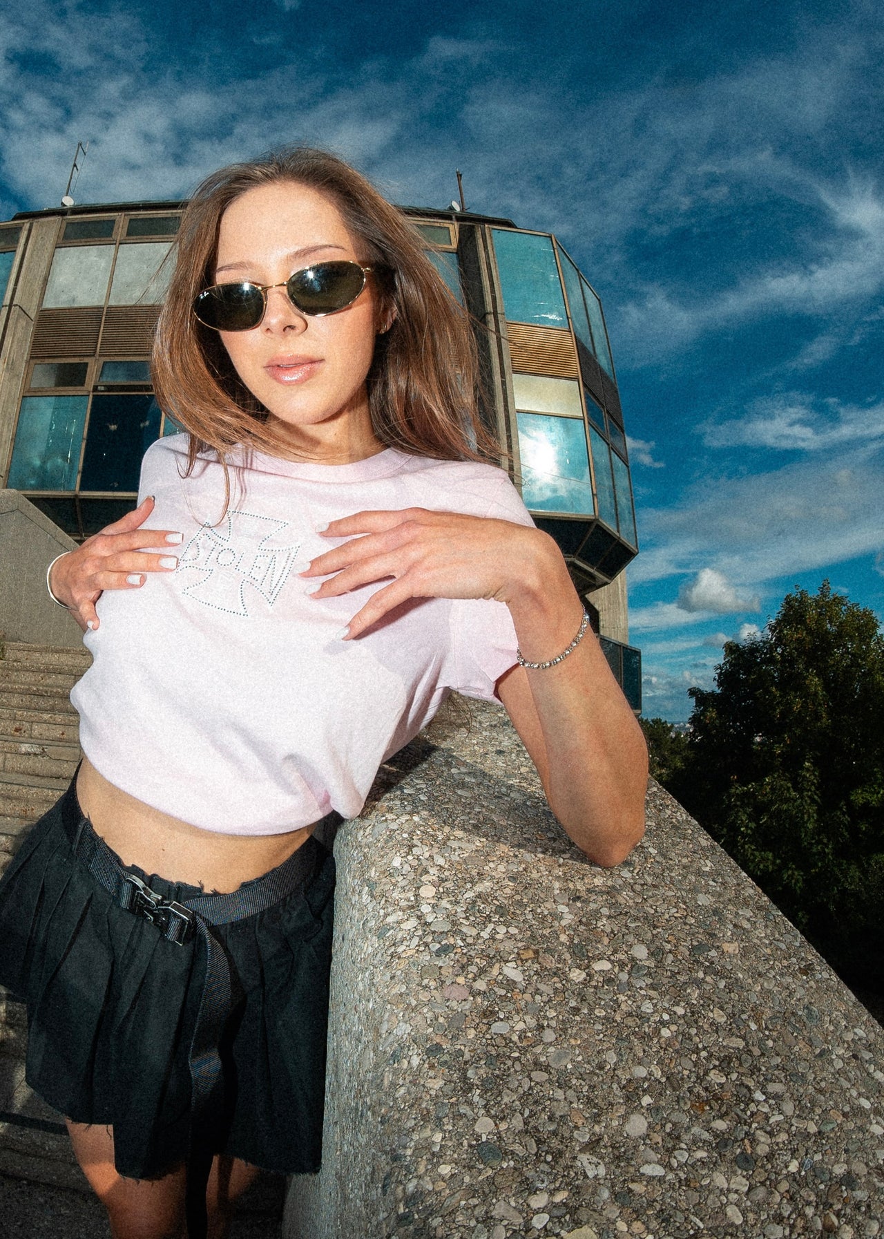 (XL) 1of1 DÁMSKÉ TRIKO růžové s West Side Choppers logem na přední straně