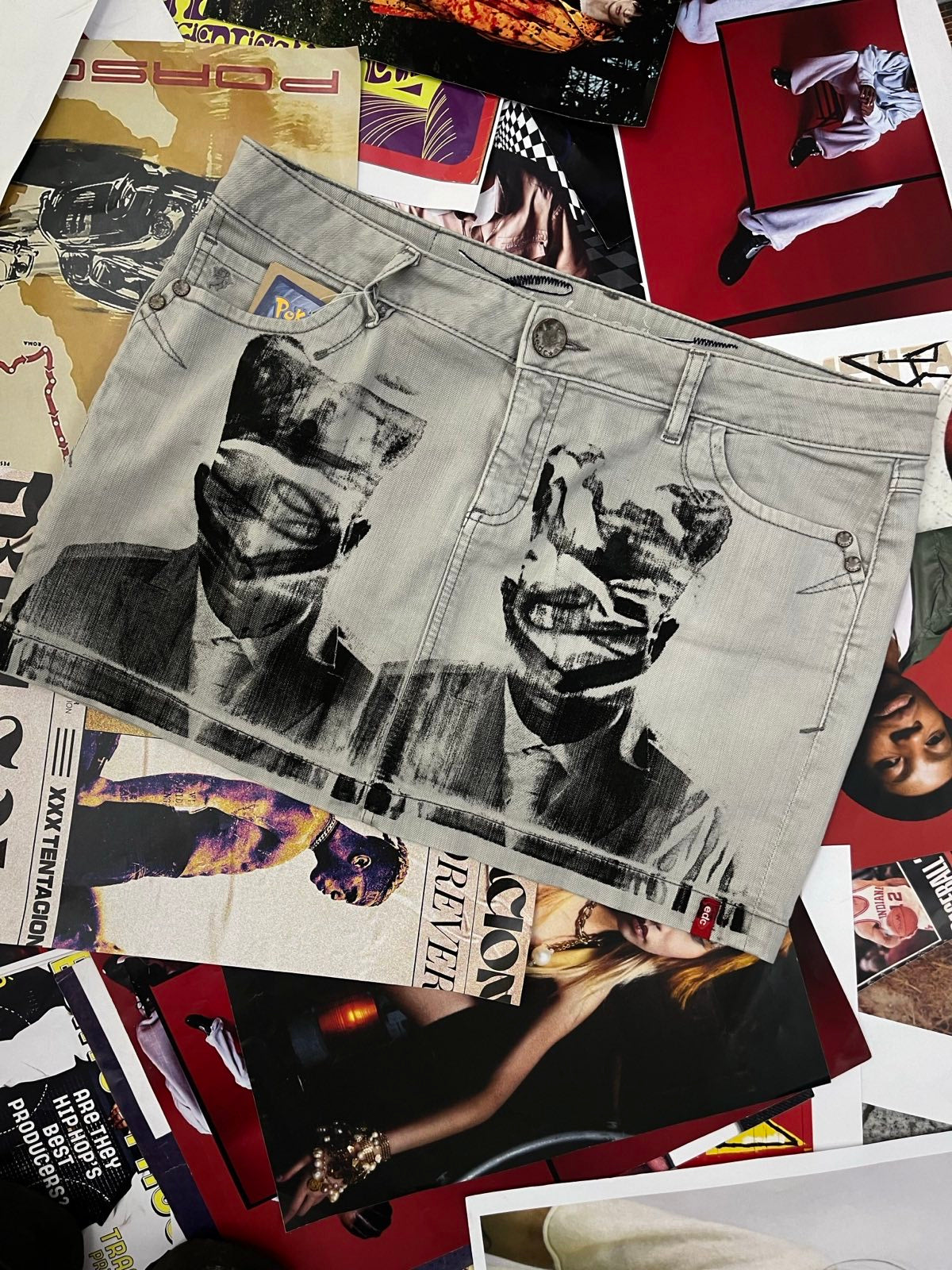 1of1 EDC MINI SUKNĚ světle šedá s černým sítotiskem Tyler, the Creator XL