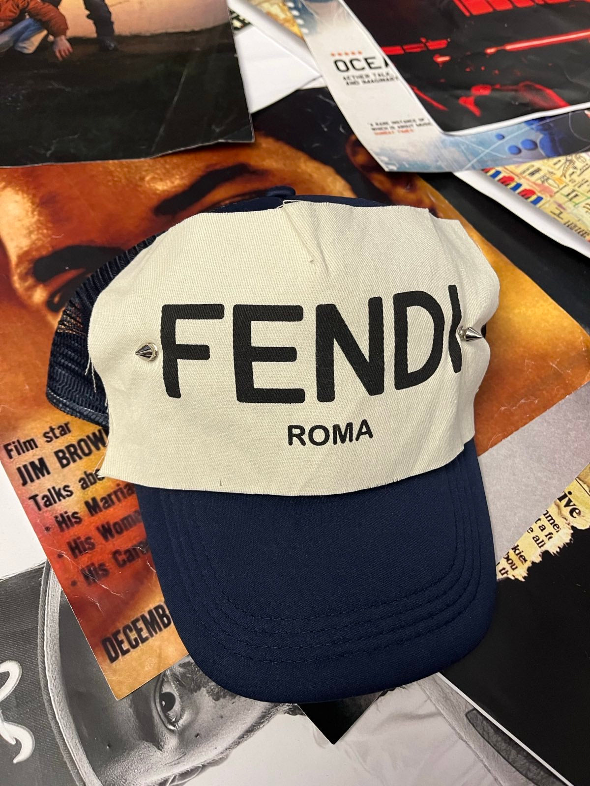 Kšiltovka modrá reworked Fendi