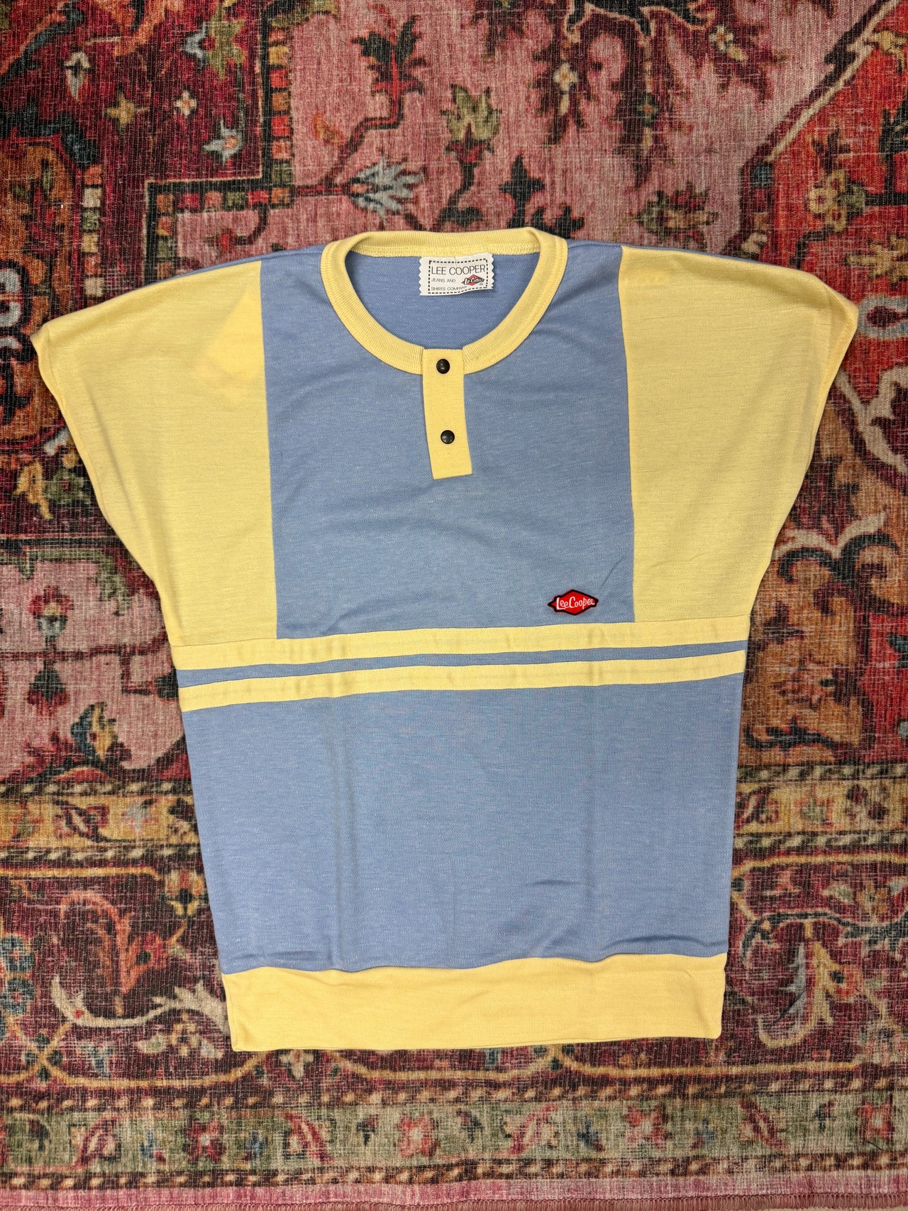 (M/L) Lee Cooper top dámský pastělově modro–žlutý