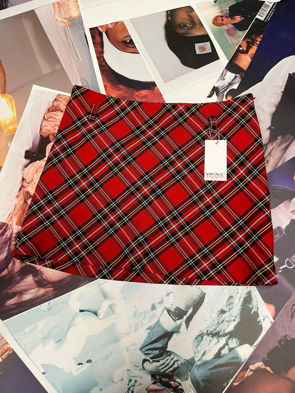 (S) ONLINE sukně červená károvaná