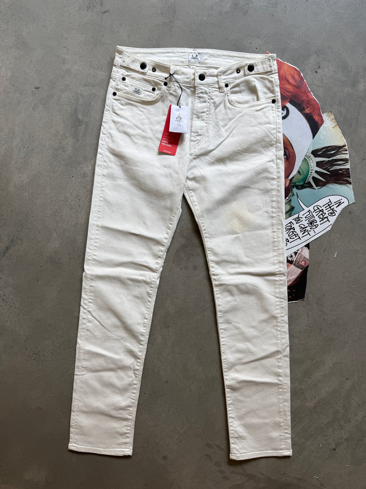 (M) C.P. Company bílé Straight jeans