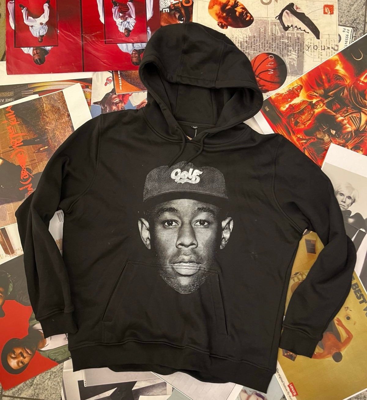 1of1 MIKINA černá s bílým sítotiskem Golf Tyler, the Creator 3XL