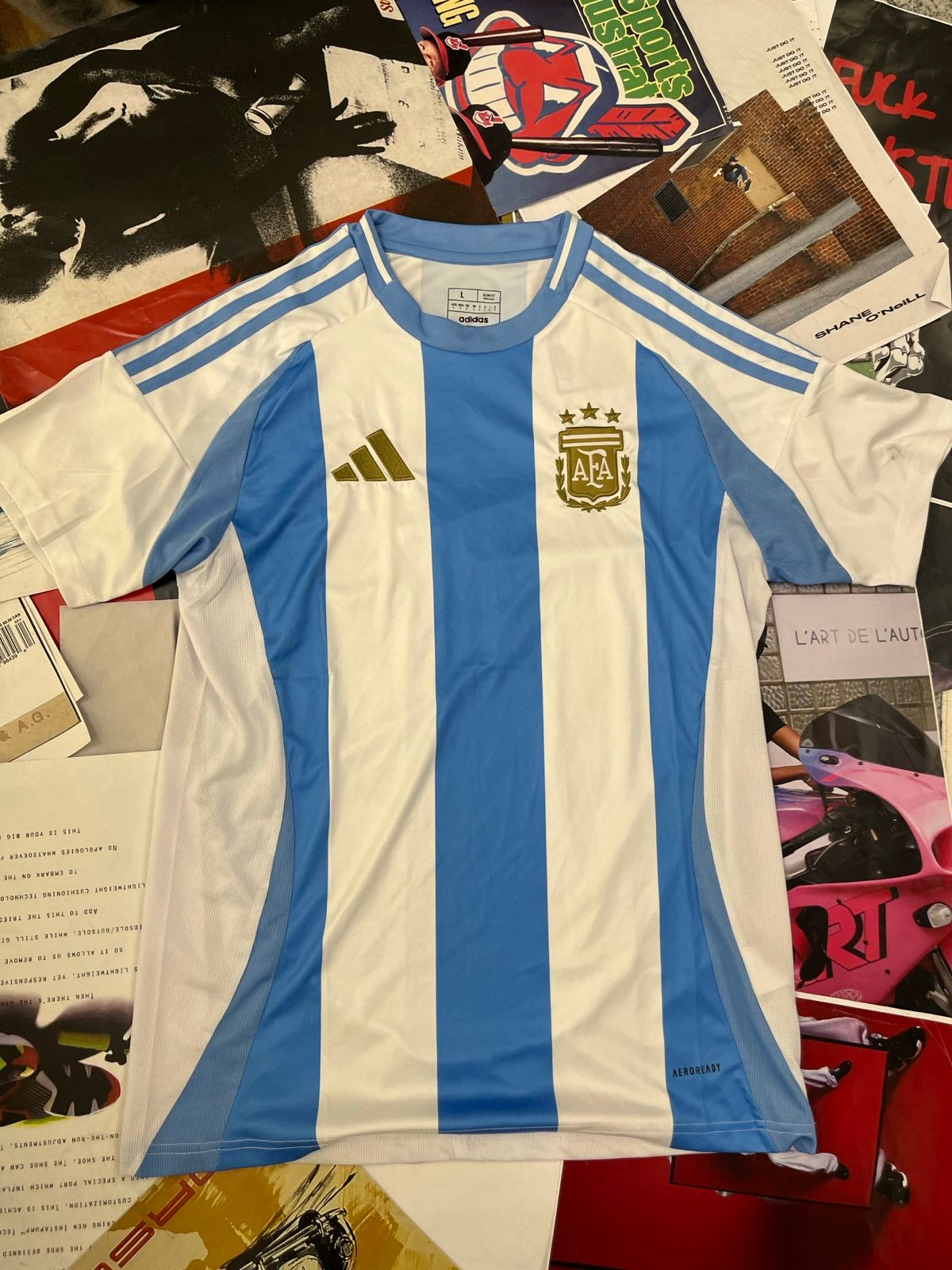 (L) Adidas x Argentina modrobílý dres