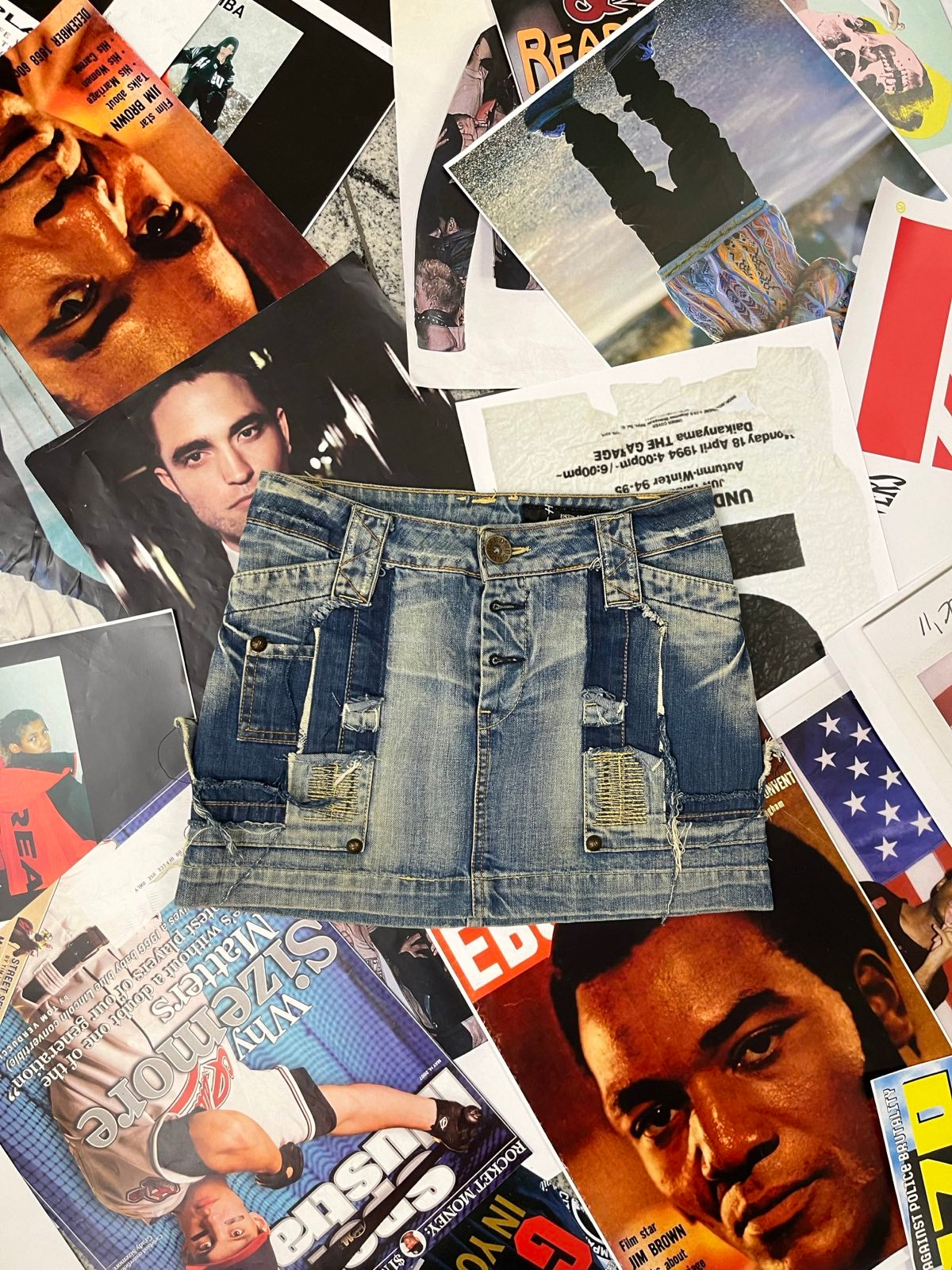 (S) Used Jeans SUKNĚ džínová distressed modrá