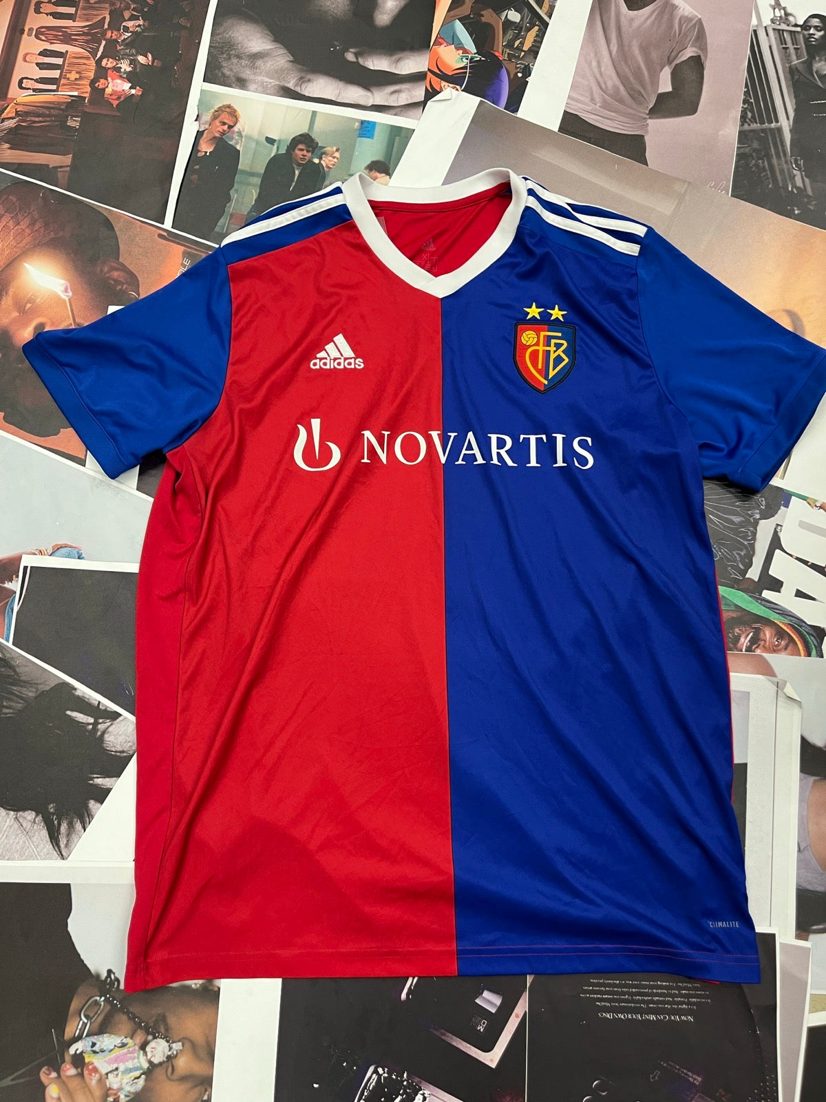 (XL) Adidas x FC Basel DRES červeno–modrý s nápisem Novartis