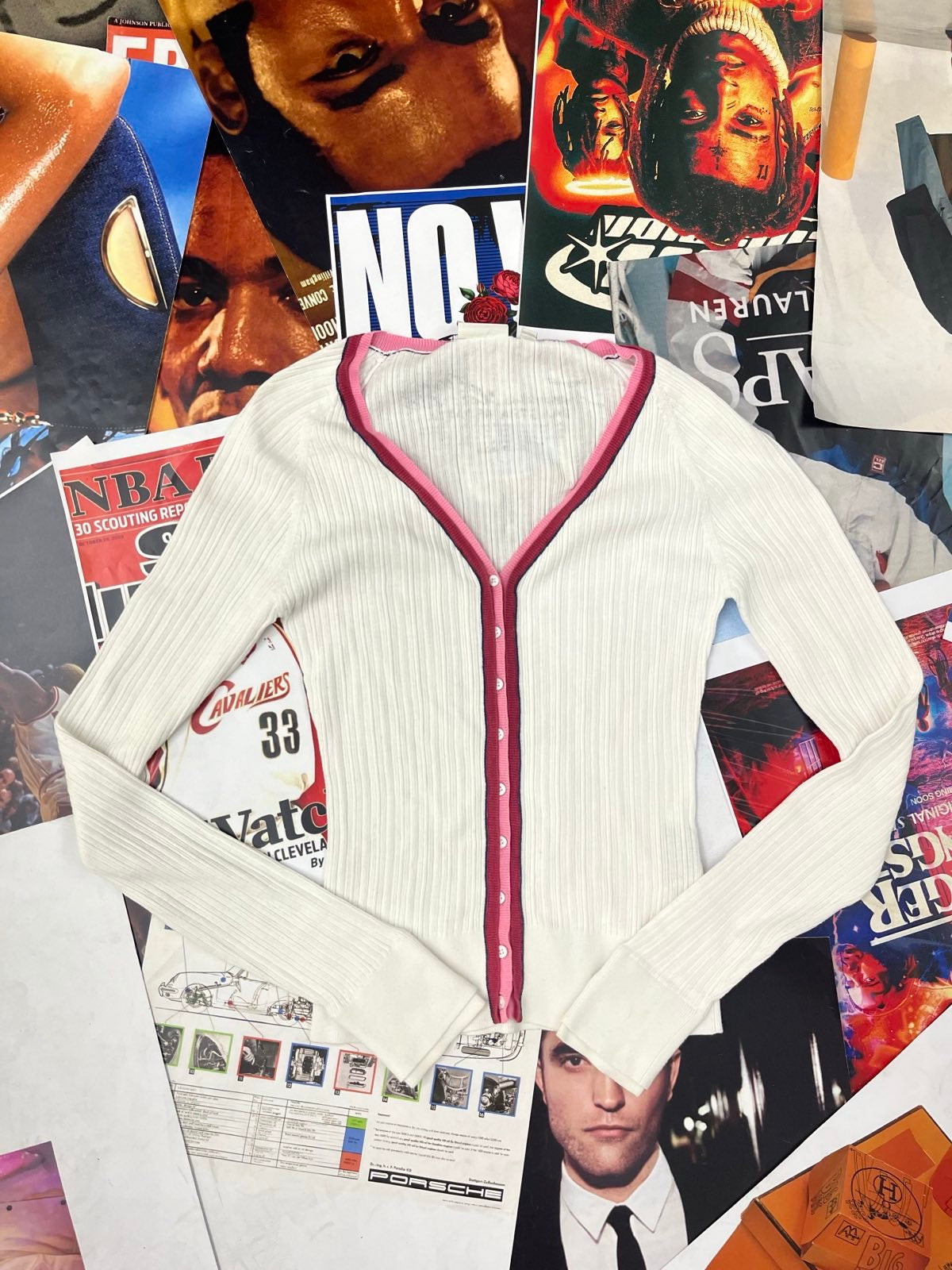 (S) Gaastra SVETŘÍK bílý dámský na knoflíky s růžovými detaily