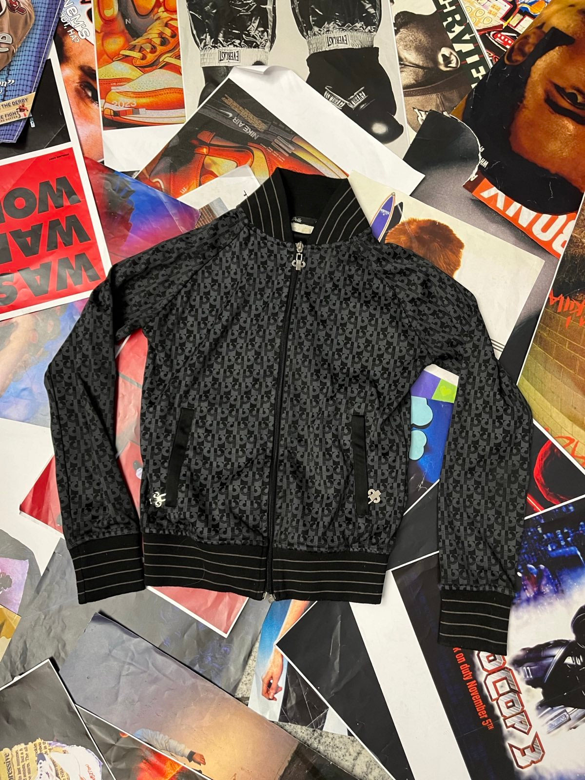 (XS) Pelle Pelle dámská mikina černo šedá (všude logo) na zip