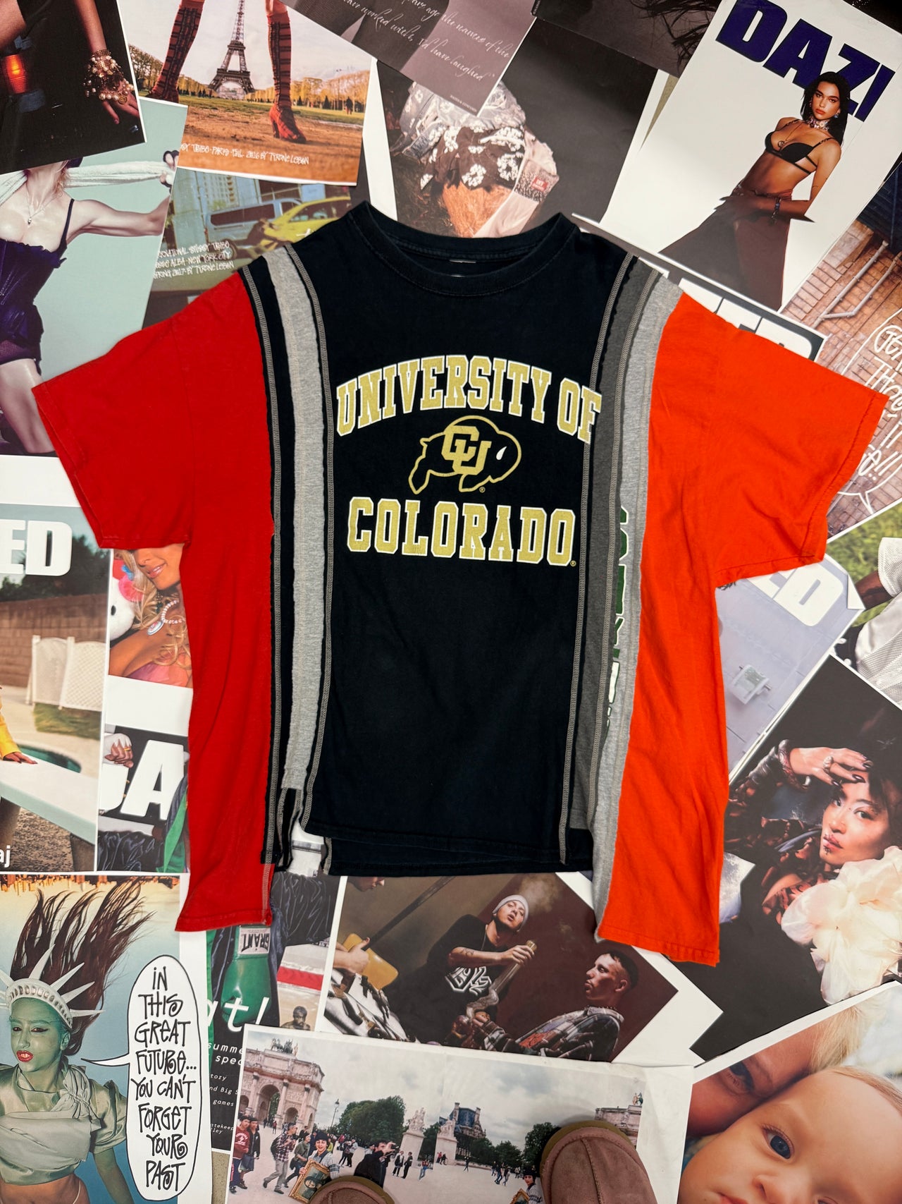 (OS) Rebuild by Needles tričko černé upcyklované University Of Colorado