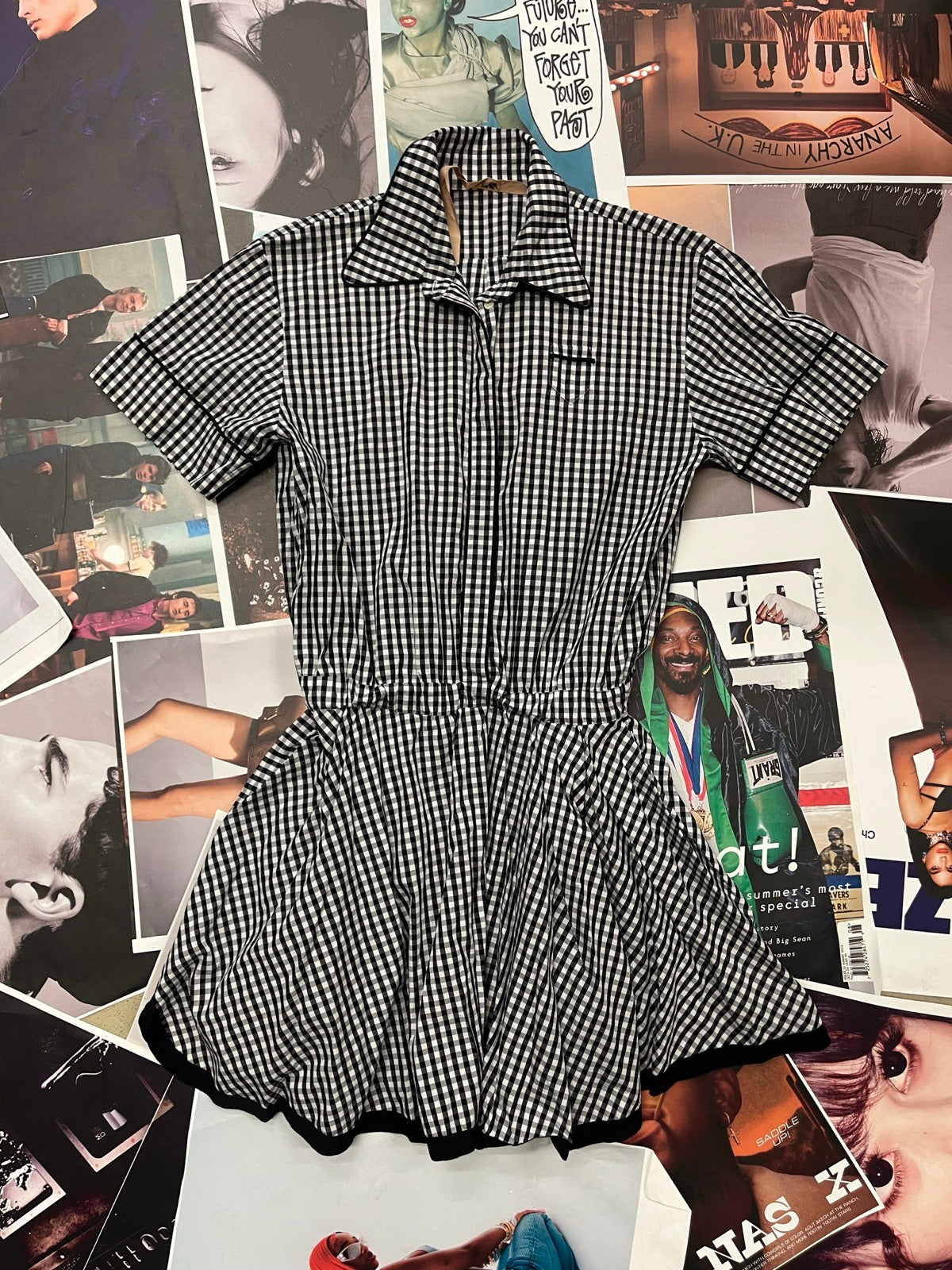 (M) N°21 šaty černobílé kostičkové