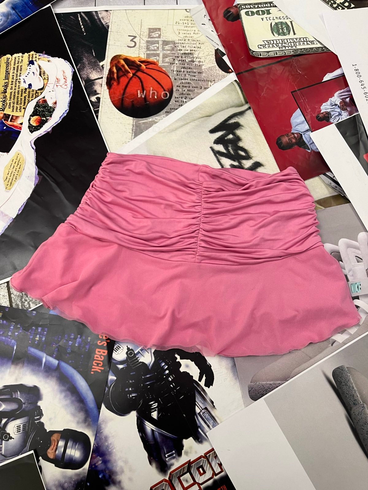 (XXS) IAM GIA mini sukně růžová s řasením