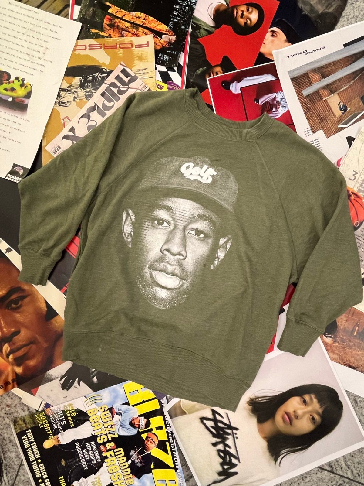1of1 CREWNECK zelený s bílým sítotiskem Golf Tyler, the Creator M/L