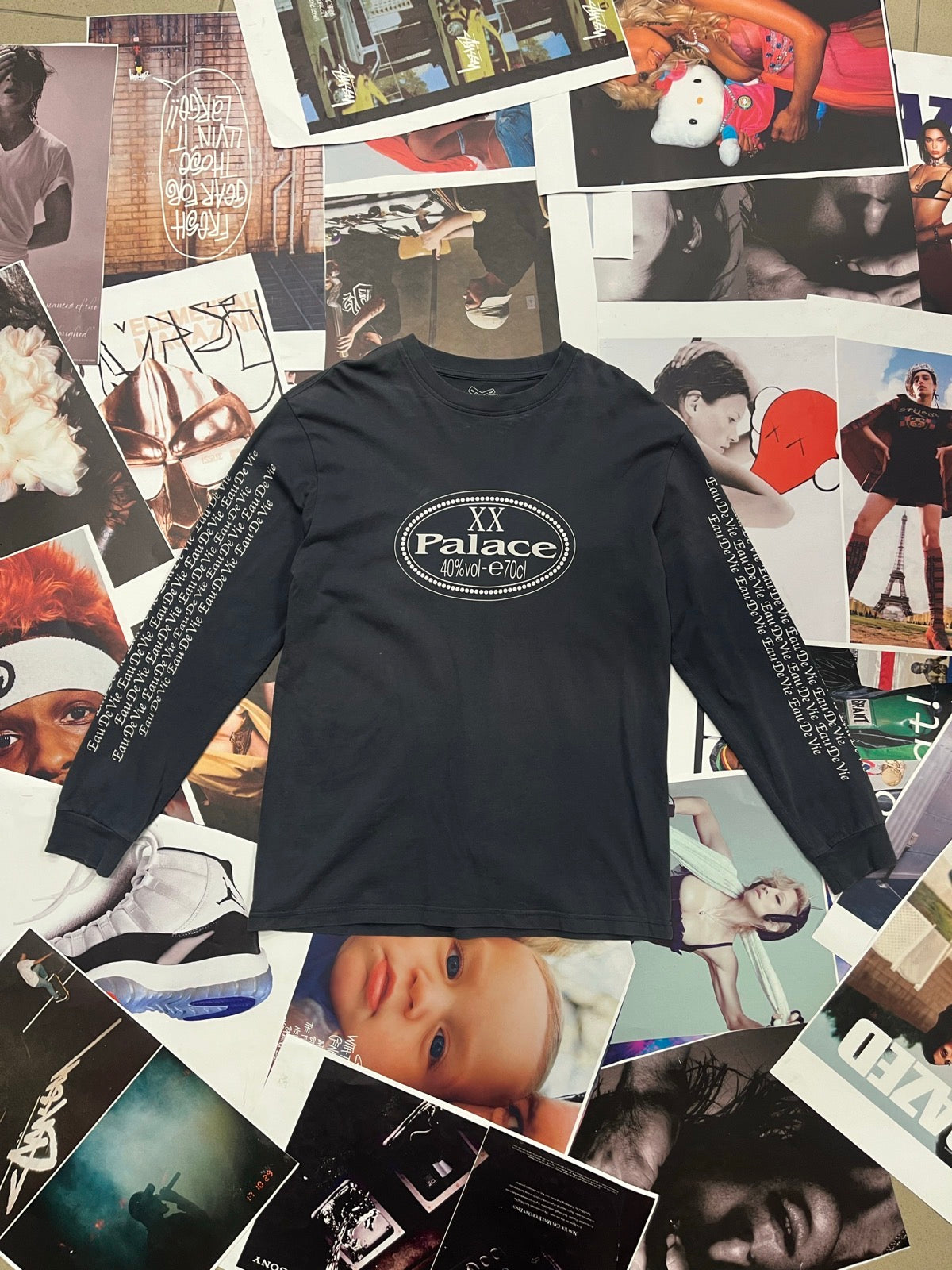 (M) PALACE Remy XO longsleeve triko modro–šedé