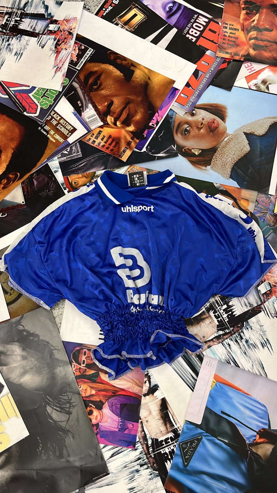 Reworked top Uhlsport modrý dres s žabičkováním XL