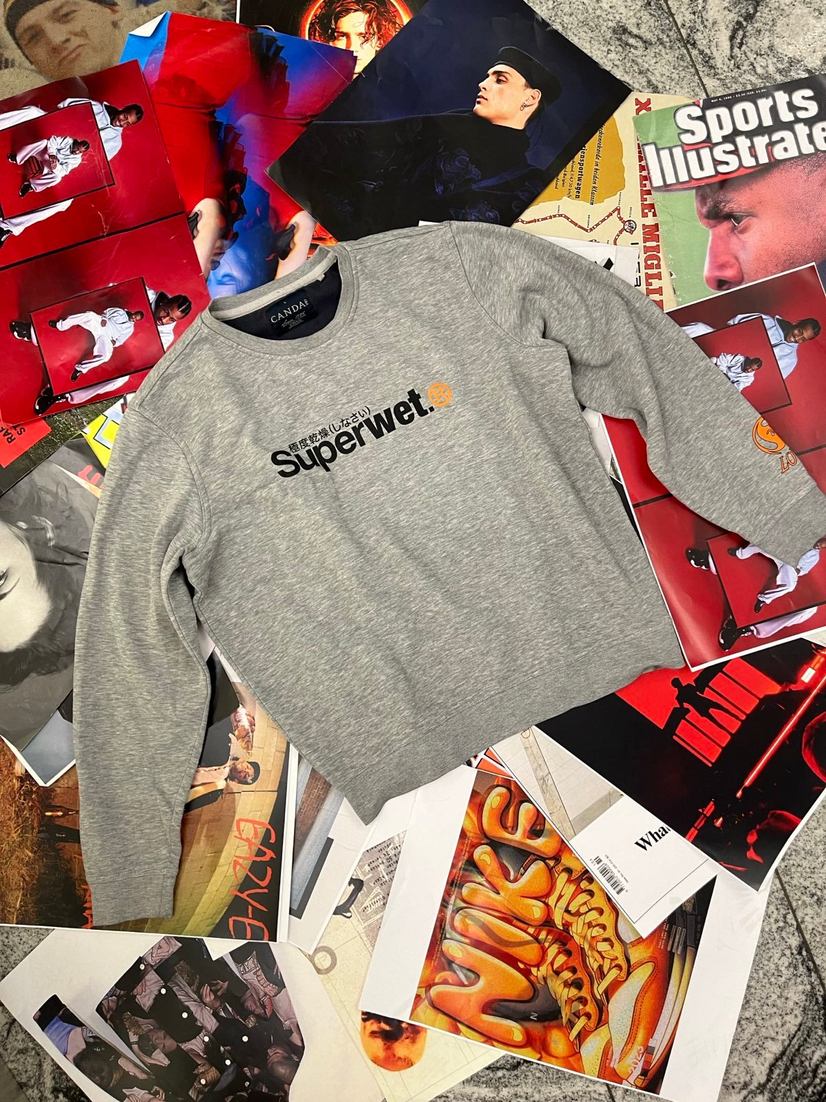 (M) Superwet crewneck šedý