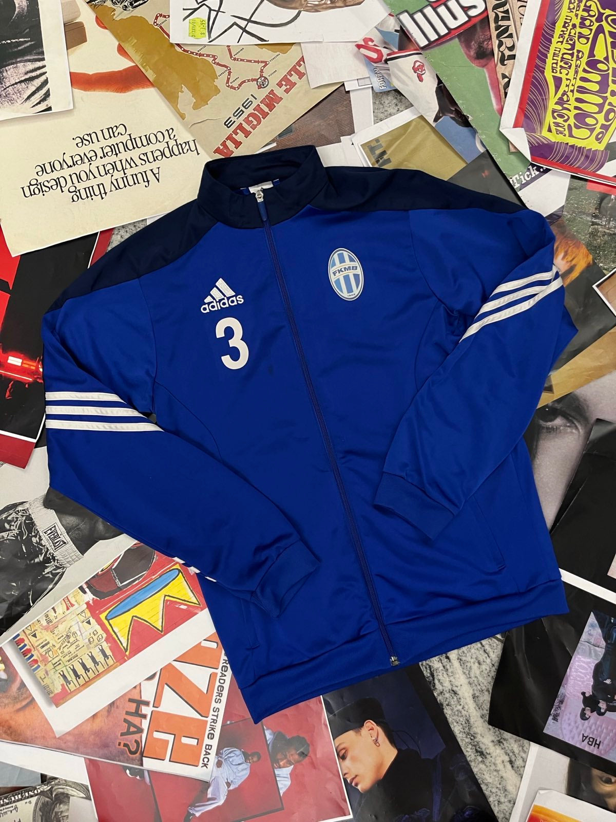 Mladá Boleslav x Adidas bunda modrá M