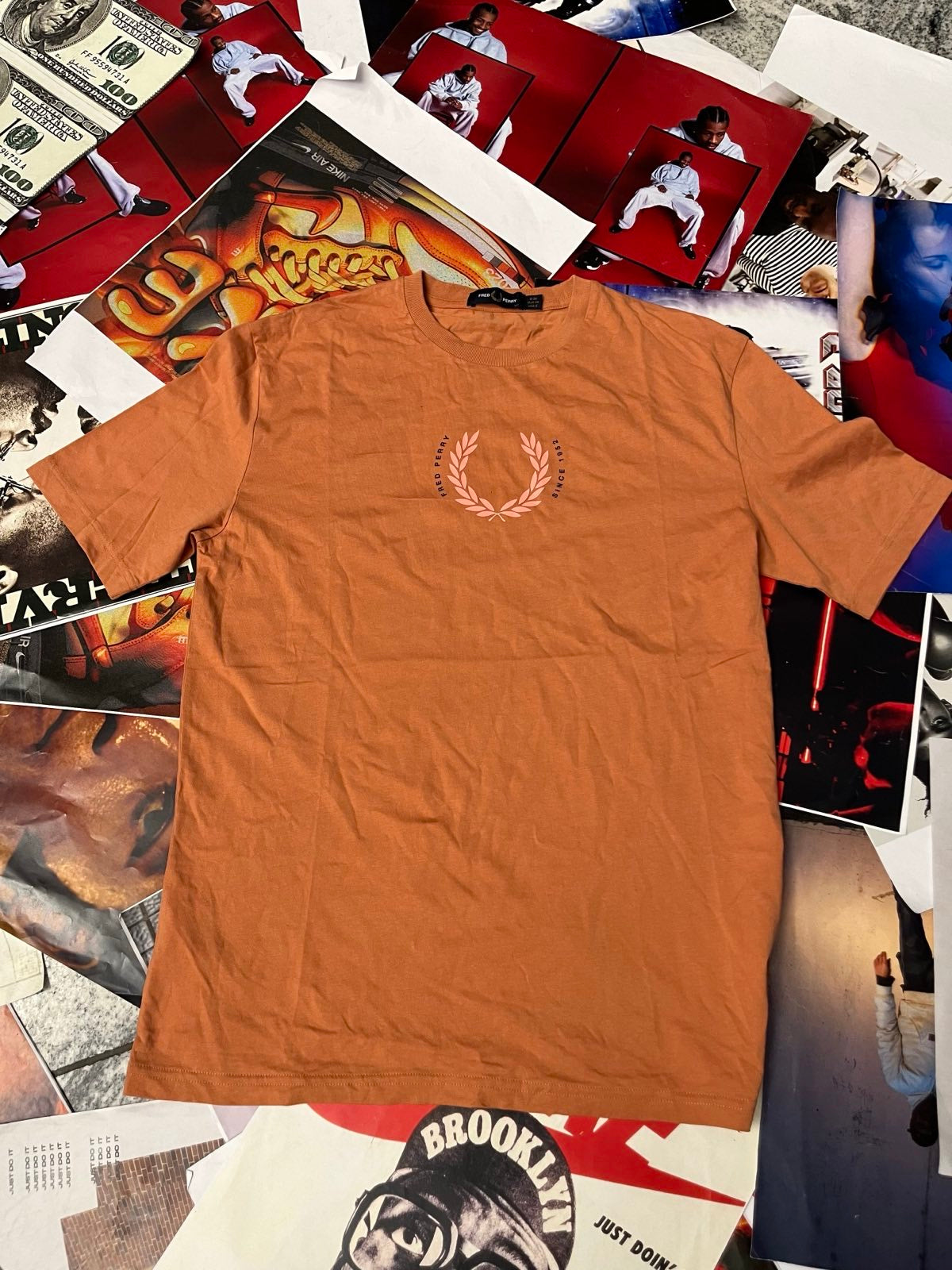 (L) Fred Perry triko oranžové pánské