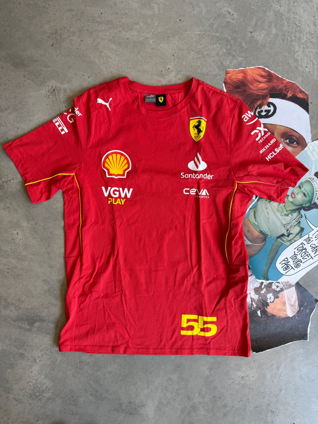 (M) Puma x Ferrari červené triko s krátkým rukávem