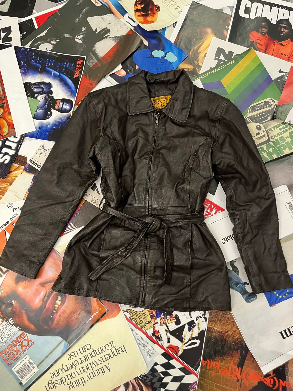 (M) Monte carlo kožená bunda dámská tmavá