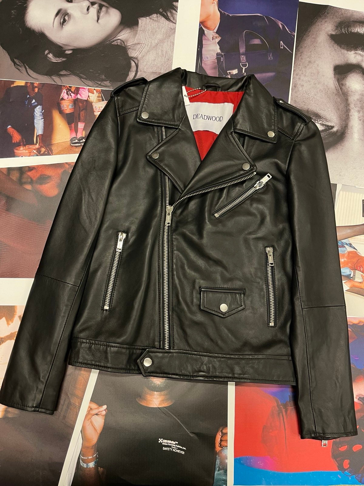(M) Deadwood černá kožená dámská biker bunda
