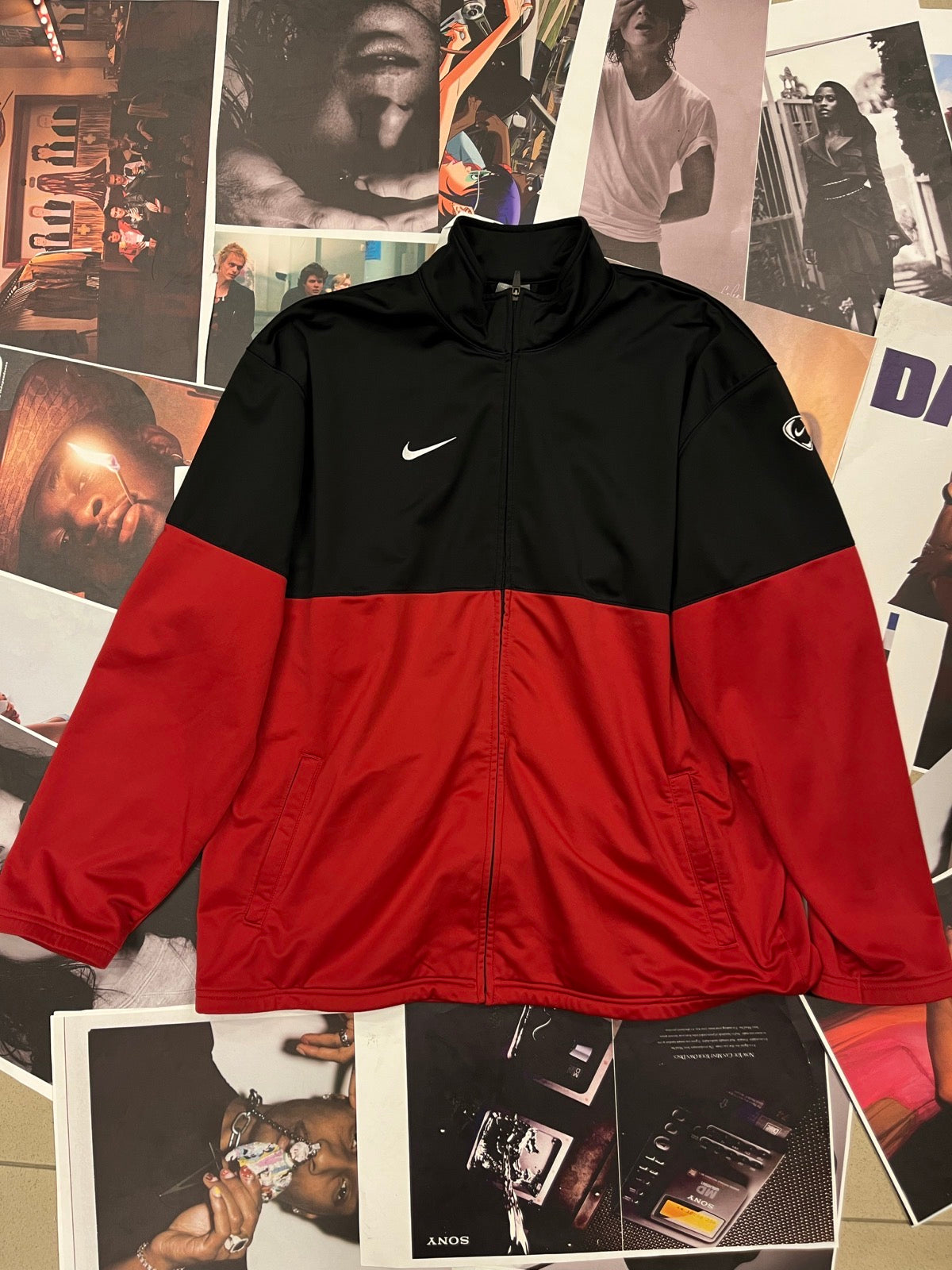 (2XL) Nike mikina černo-červená na zip