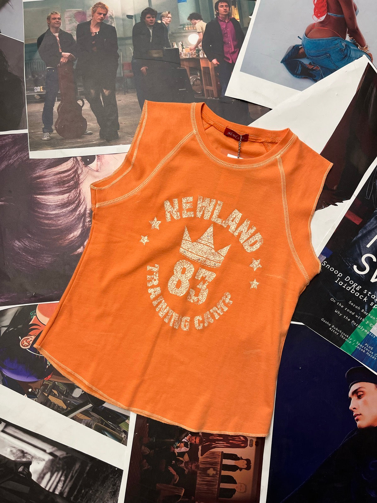 (M/L) NEWLAND top oranžové potisk newland s korunkou