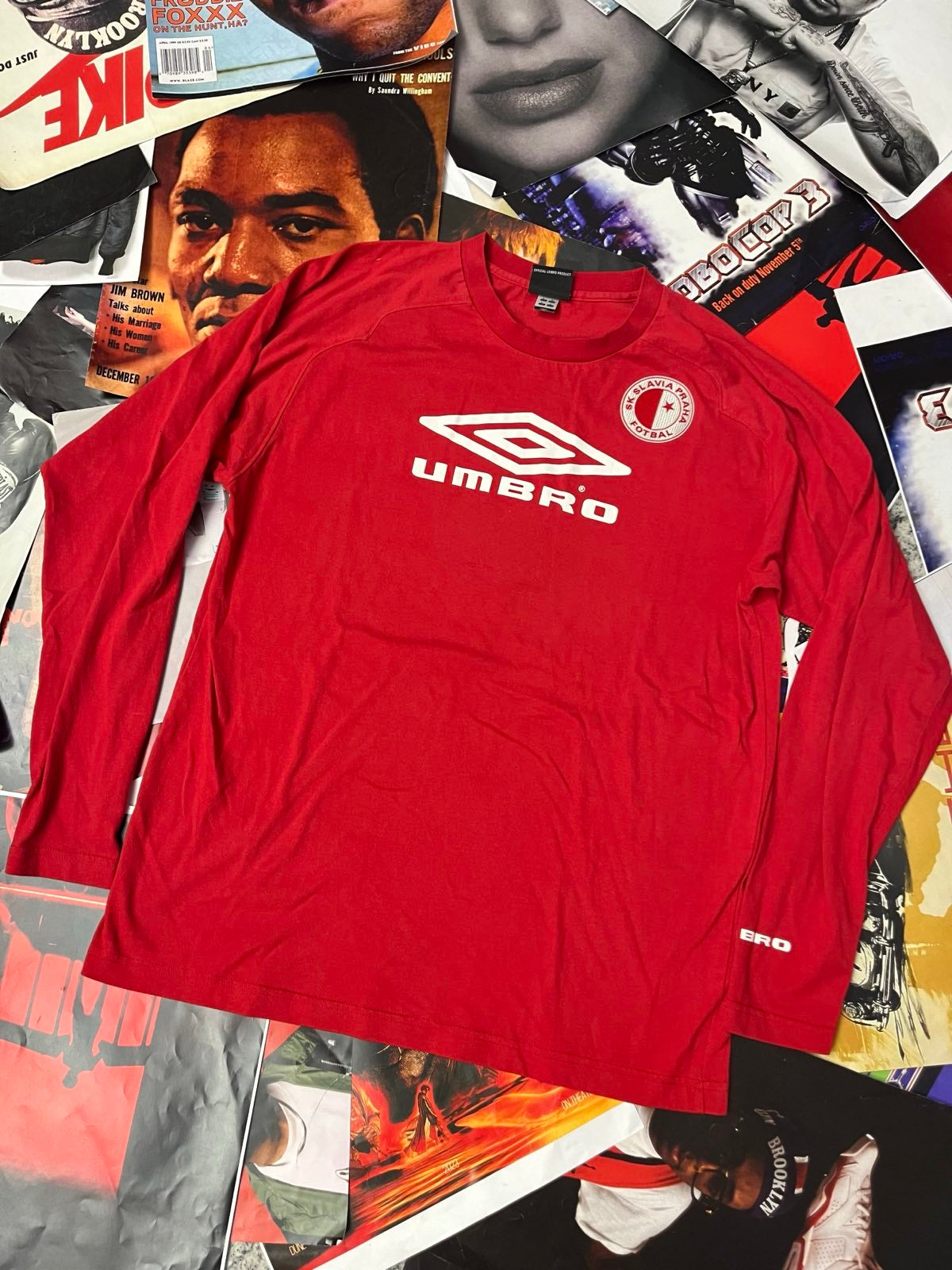 (L) UMBRO triko červené s dlouhým rukávem SK SLAVIA