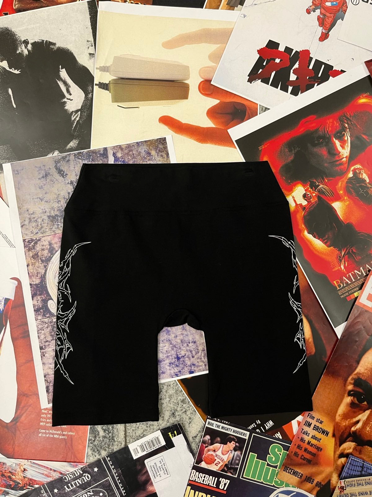 (M) Biker shorts černé s potiskem bílým na boku nohaviček