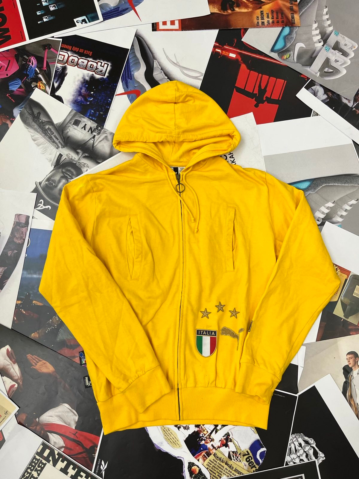Italy x Puma MIKINA na zip žlutá M