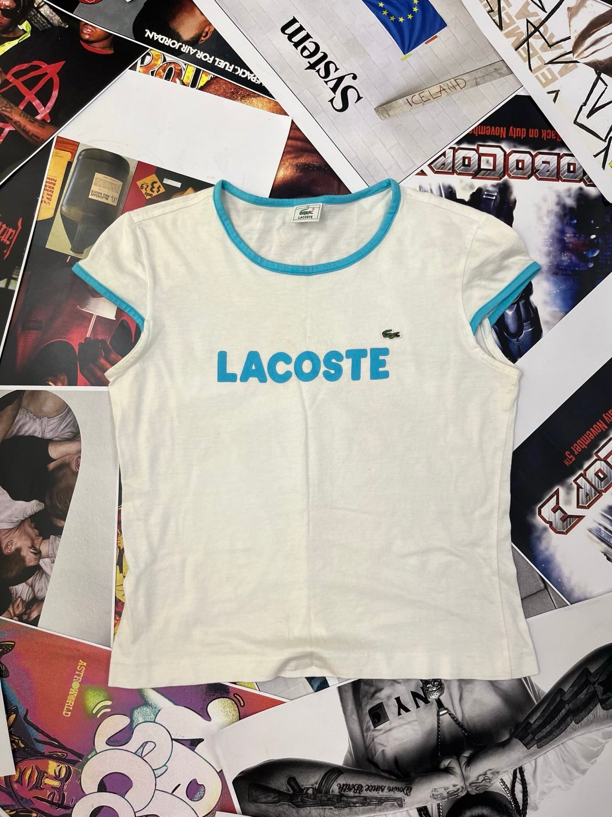 Lacoste TRIKO dámské bílé s modrým nápisem Lacoste M