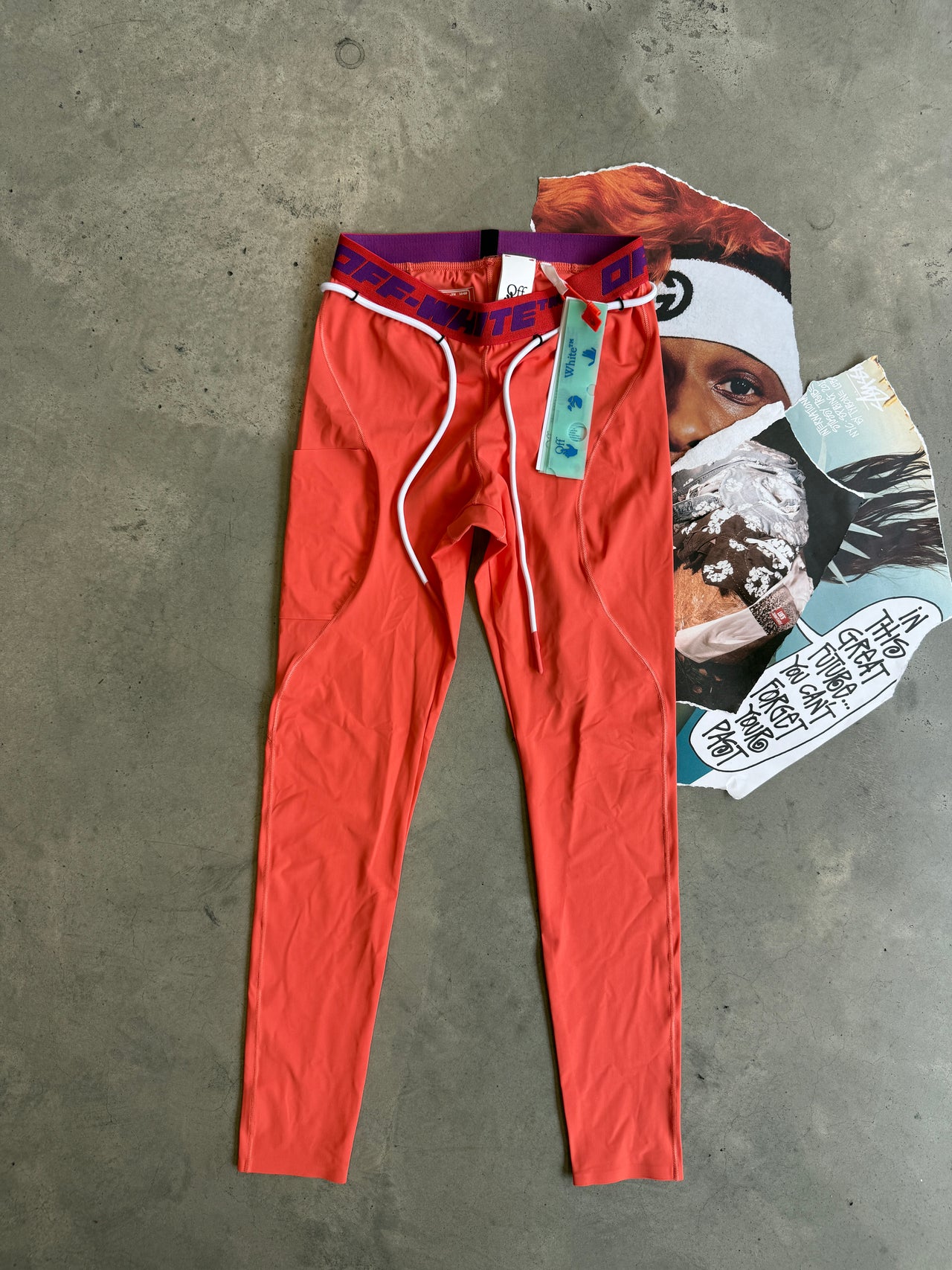 (XS) Off White oranžové dámské legíny