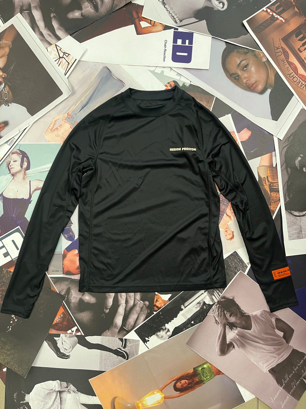 (S) Heron Preston perforated long sleeve – černé funkční tričko pánské