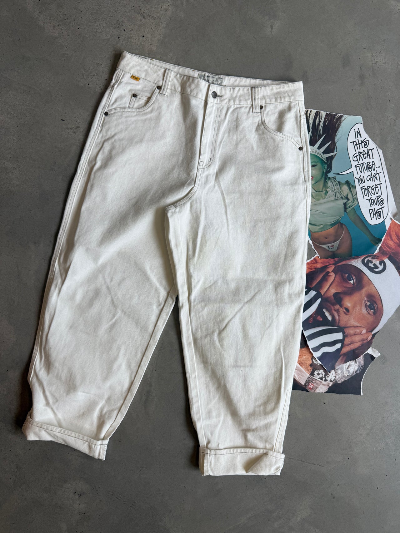 (L) Dime bílé tapered jeans pánské