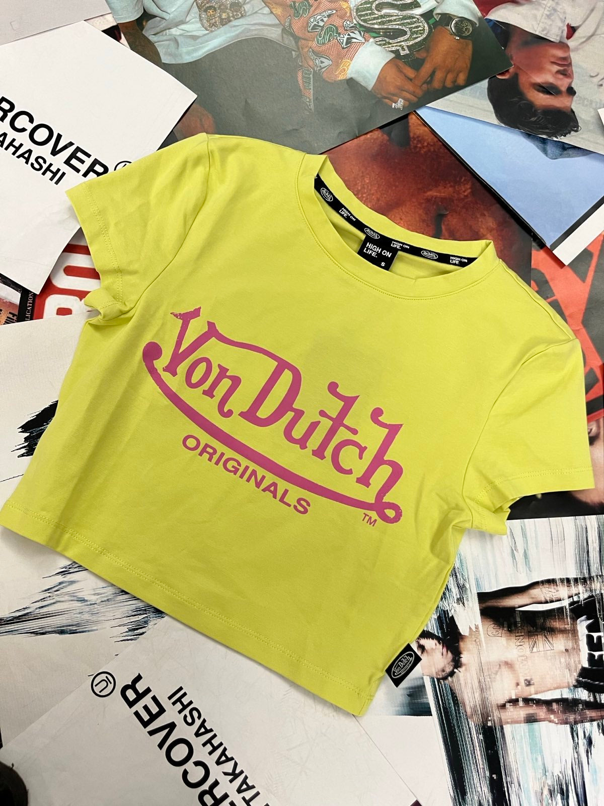 Von Dutch top žlutý s růžovým Von Dutch S