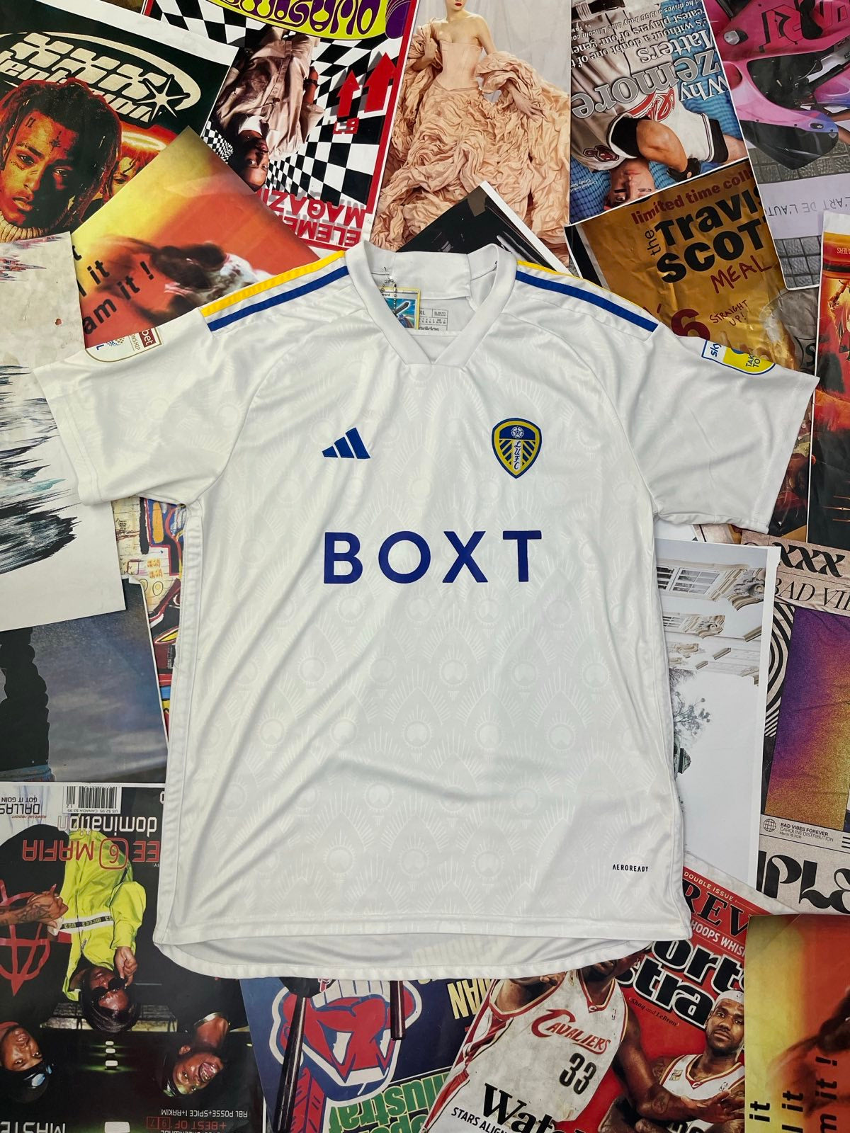 (L) Adidas Leeds bílý dres boxt