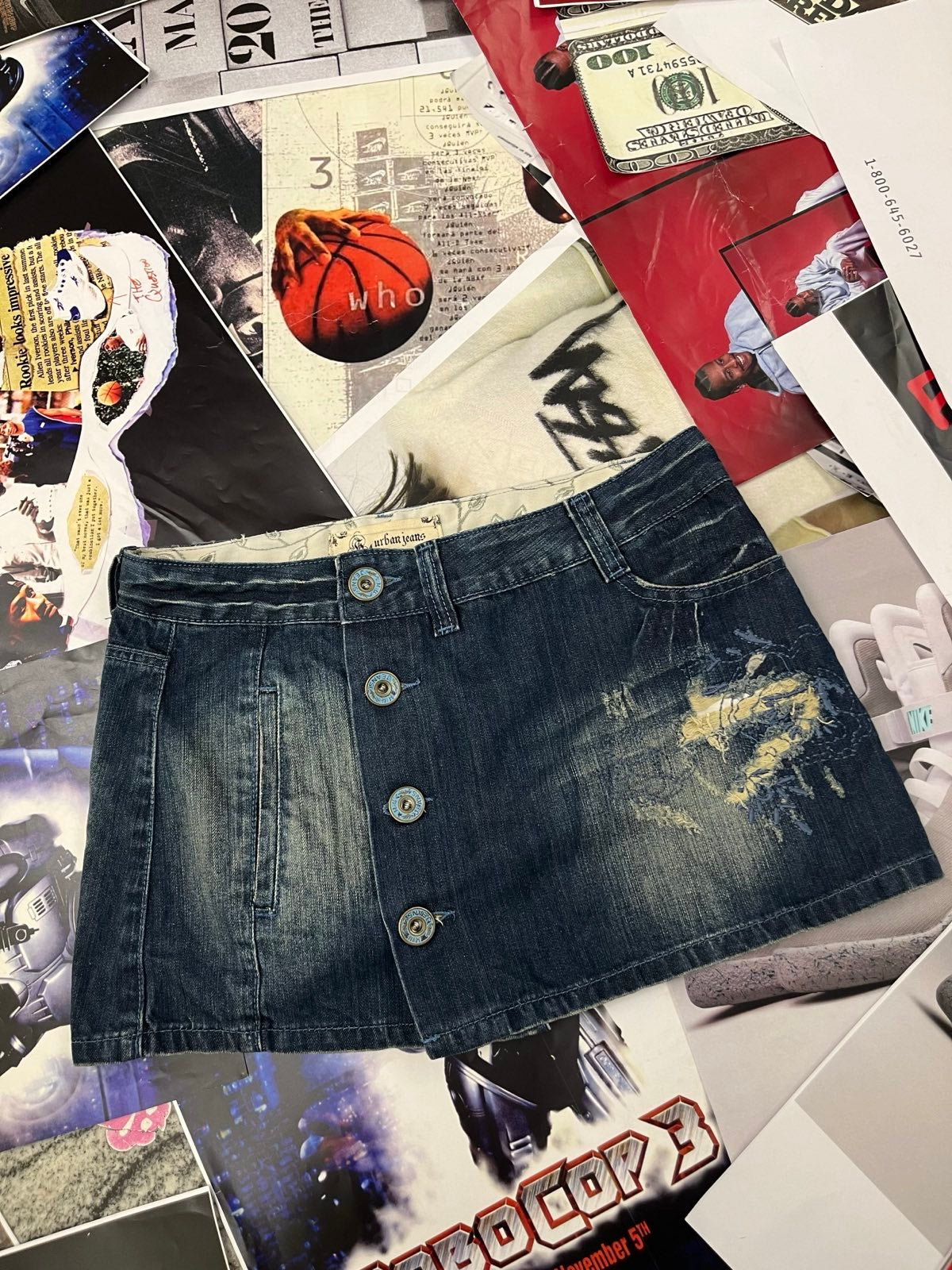 (M) Urban jeans sukně mini džínová s knoflíkama