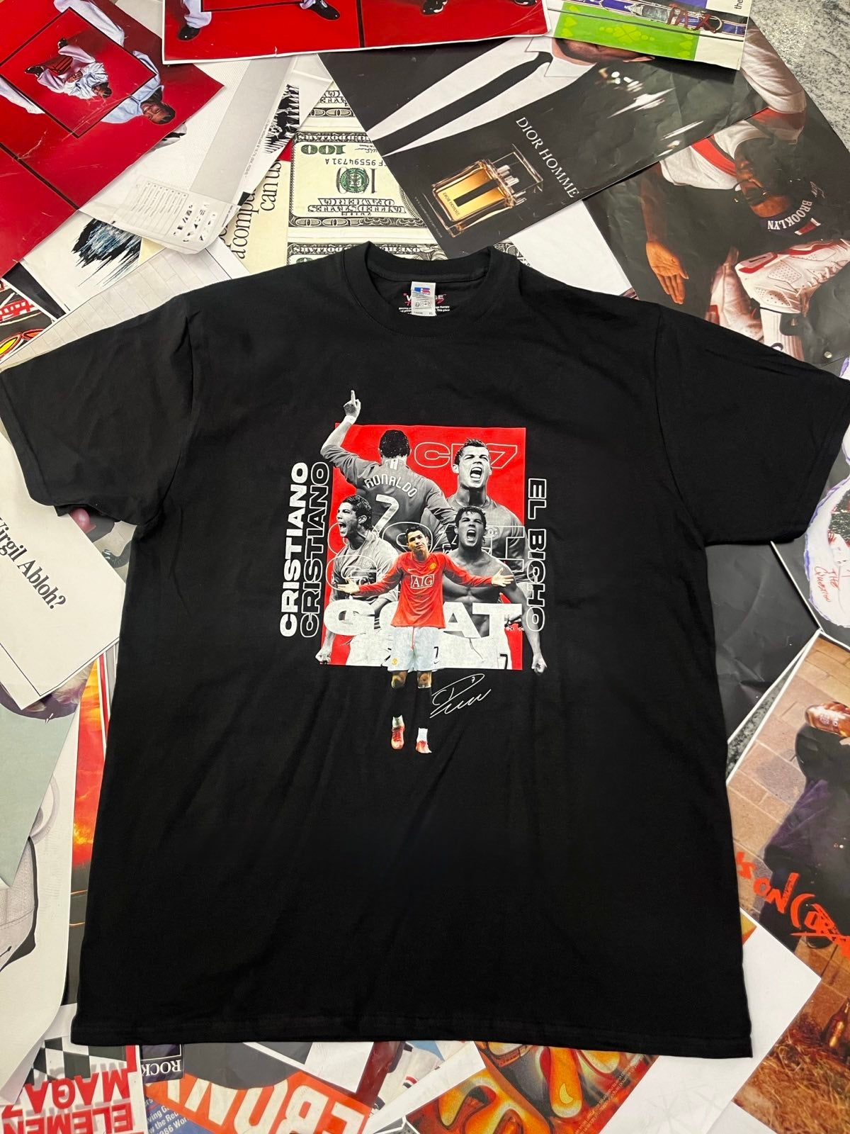 BOOTLEG triko černé Cristiano Ronaldo