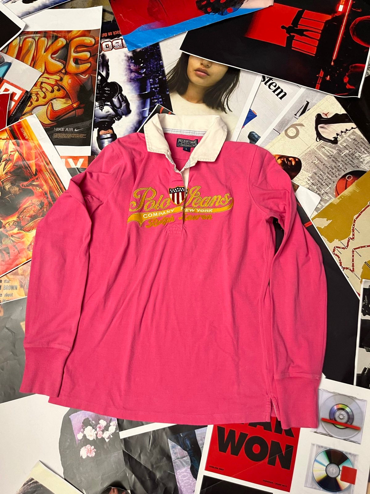 (L) Polo Jeans Company polo triko dámské růžové