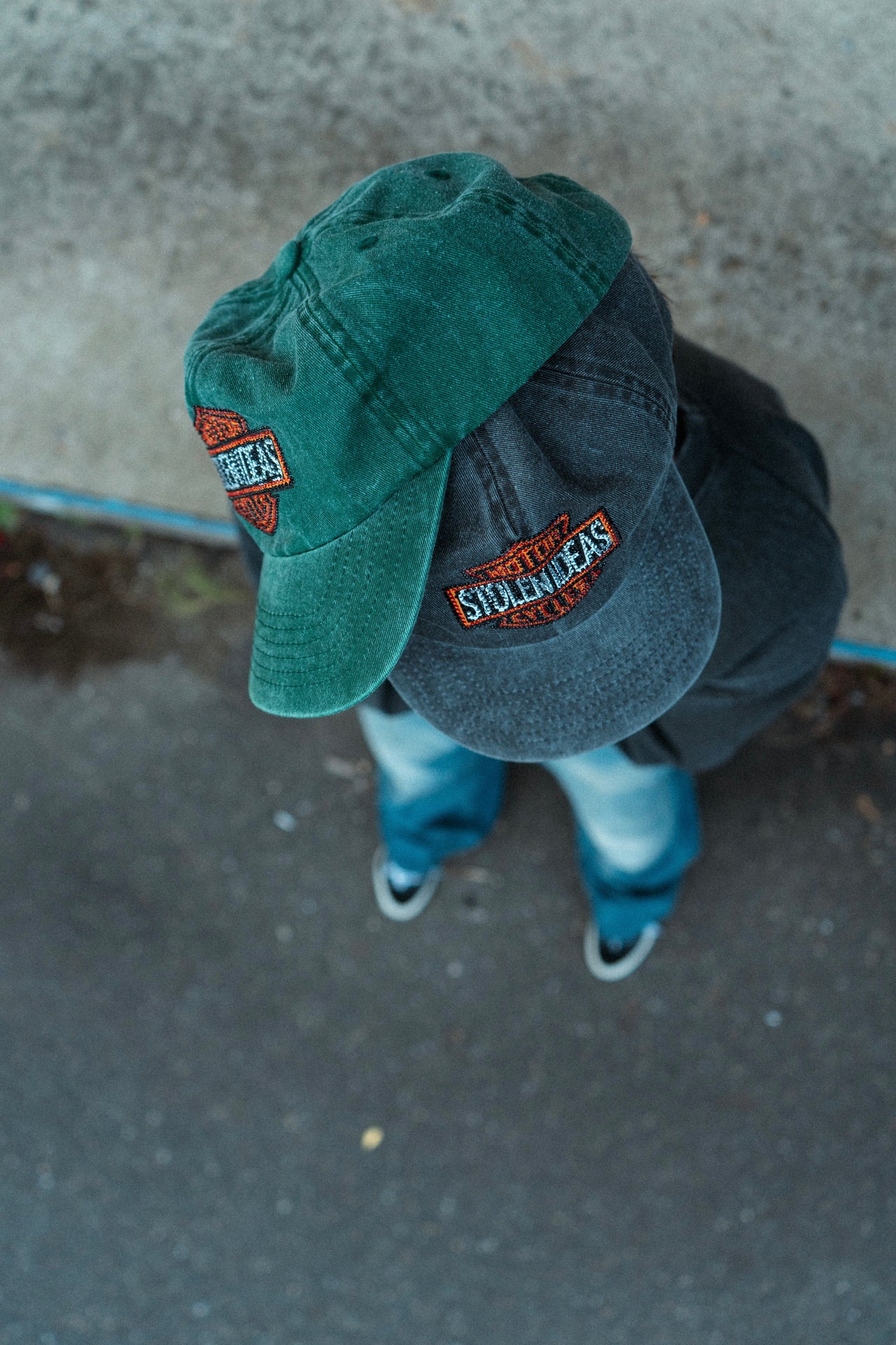 1of1 KŠILTOVKA washed zelená Harley Davidson rhinestones logo