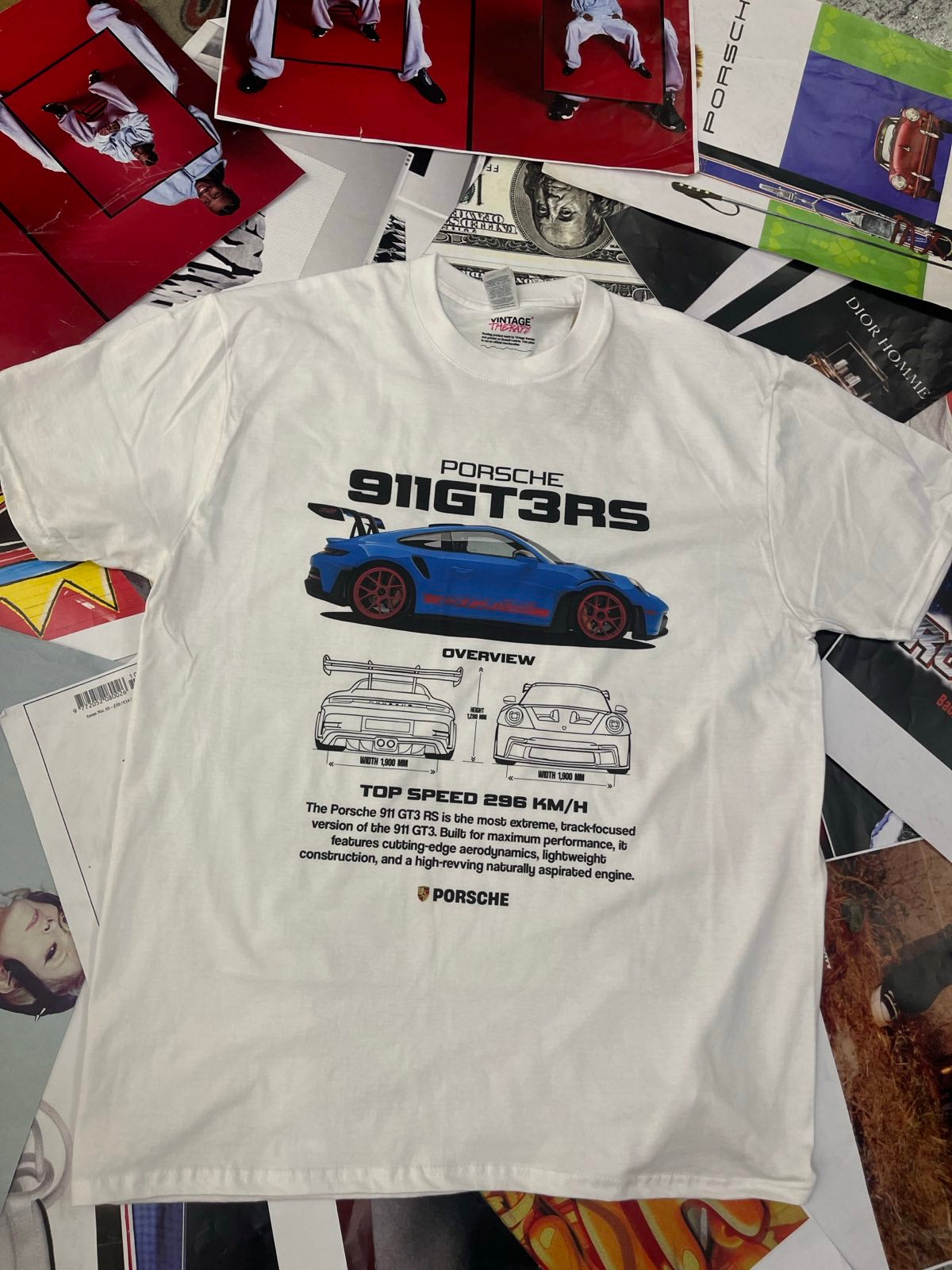 BOOTLEG triko bílé PORSCHE 911GT3RS