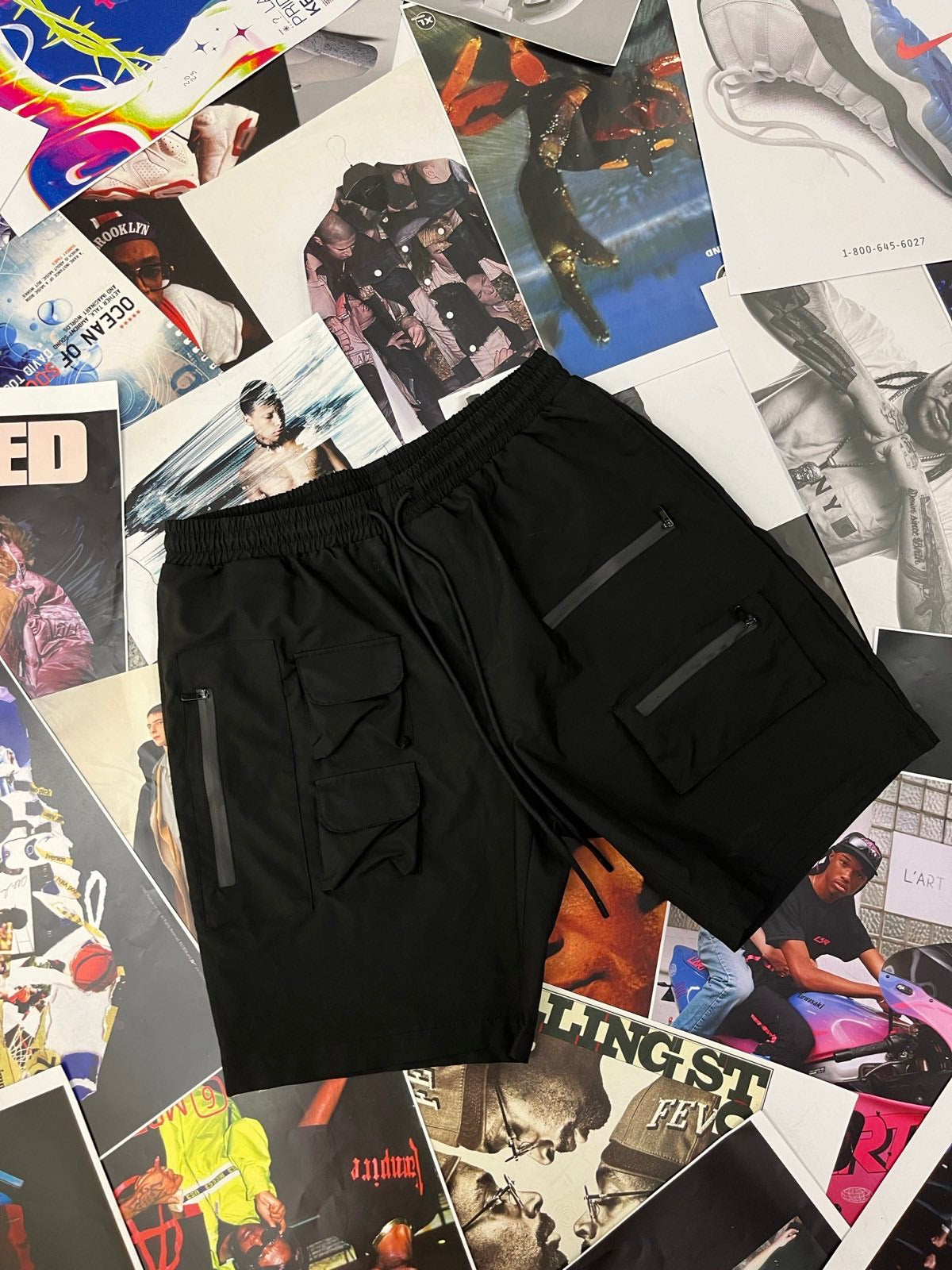 Mijko kraťasy pánské černé kapsáčové XL