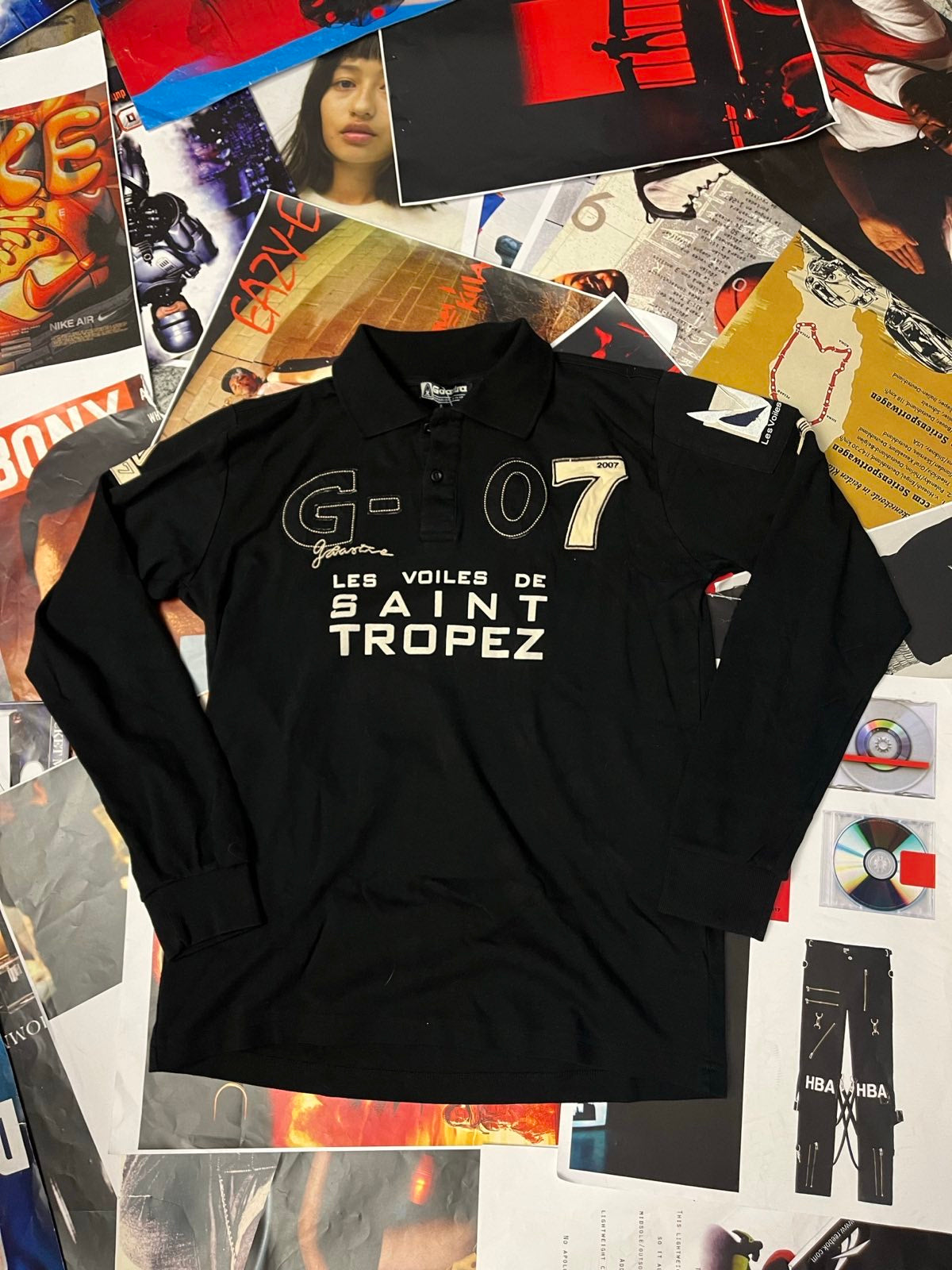 (XL) Gaastra polo triko černé s dlouhým rukávem pánské