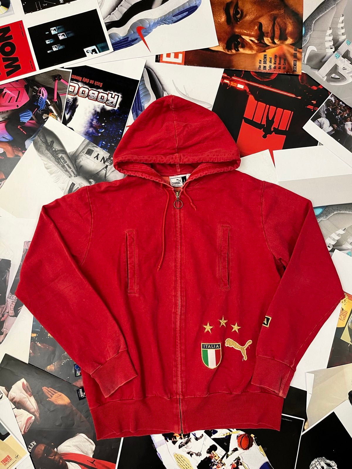 Italy x Puma mikina červená na zip L