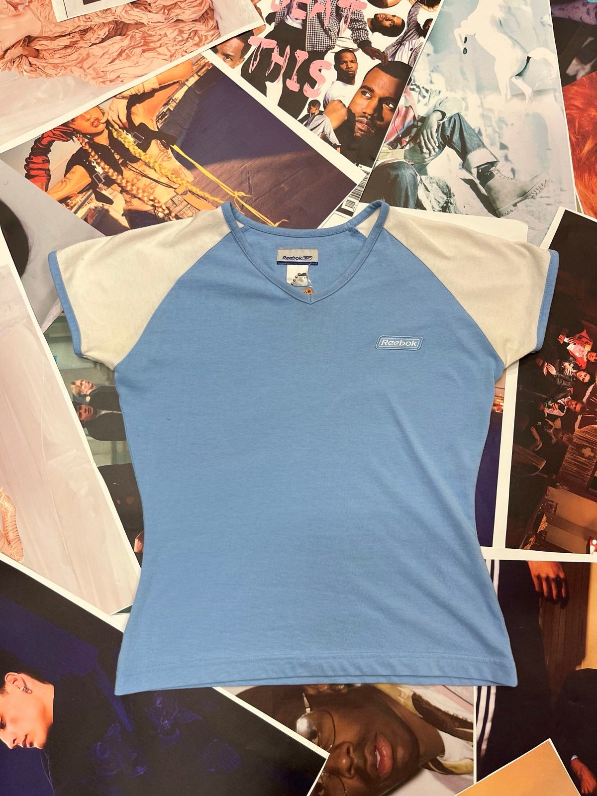 (M) Reebok triko modro bílé dámské