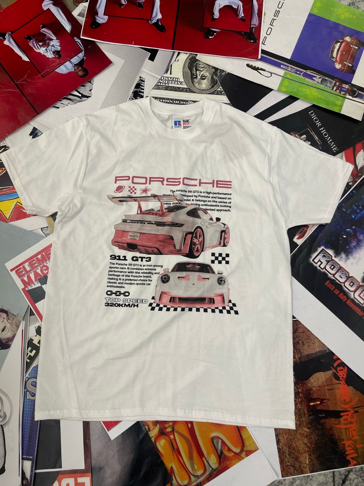 BOOTLEG triko bílé Porsche 911 GT3