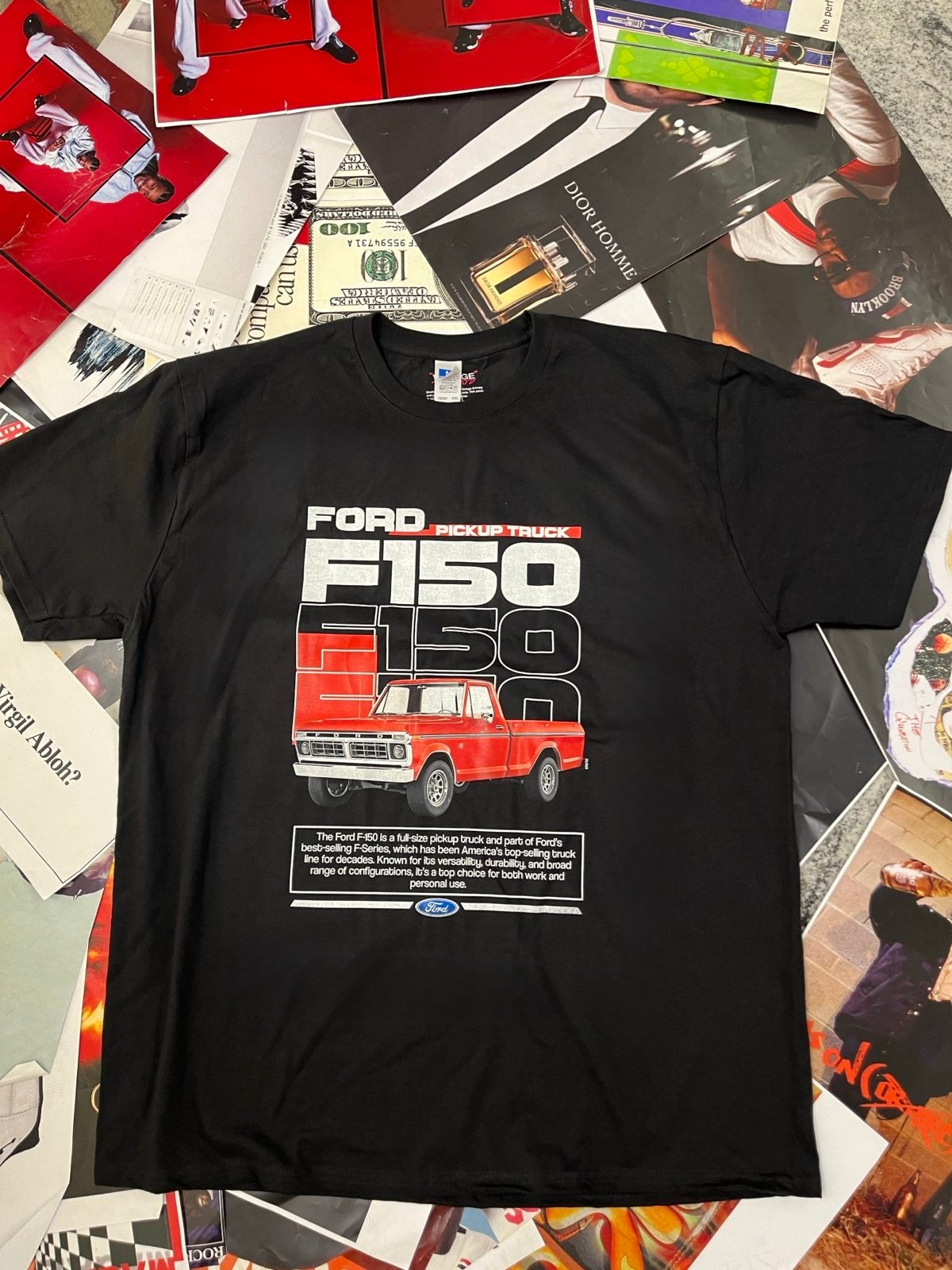 BOOTLEG triko černé Ford červený pickup truck