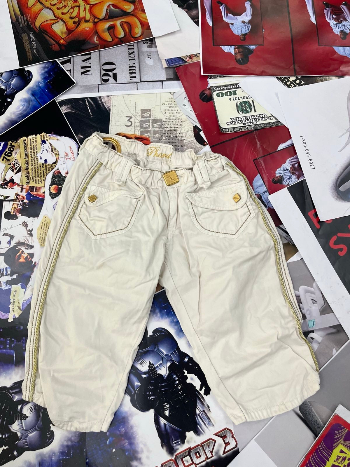 (XS) Phard capri kalhoty bílé se zlatým